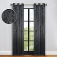 thumbnail image 1 of Superior Blackout Leaves Curtains Set of 2, Light Filtering Grommet Curtain Panel Set, Black, 42"W x 84"L, 1 of 8