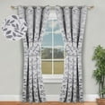 thumbnail image 1 of Superior Blackout Leaves Curtains Set of 2, Light Filtering Grommet Curtain Panel Set, Grey, 46"W x 84"L, 1 of 11