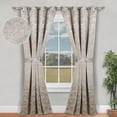 thumbnail image 1 of Superior Blackout Leaves Light Filtering Grommet Curtain Panel Set, 46"x84", Ivory, 1 of 12