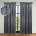 thumbnail image 1 of Superior Blackout Leaves Light Filtering Grommet Curtain Panel Set, 52"x120", Charcoal, 1 of 9