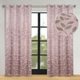 thumbnail image 1 of Superior Blackout Leaves Light Filtering Grommet Curtain Panel Set, 70"x84", Blush, 1 of 9