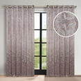 thumbnail image 1 of Superior Blackout Leaves Curtains Set of 2, Light Filtering Grommet Curtain Panel Set, Cappuccino-Brown, 70"W x 84"L, 1 of 8