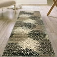 thumbnail image 1 of Superior Modern Floral Scroll Pet and Kid-Friendly Indoor Runner Rug, 2'7"x8', Blue, 1 of 6
