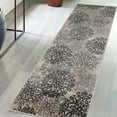 thumbnail image 1 of Superior Modern Floral Scroll Pet and Kid-Friendly Indoor Runner Rug, 2'7"x8', Oatmeal, 1 of 6