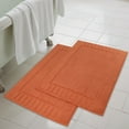 thumbnail image 1 of Superior Leo Cotton Geometric Border Bath Mat, 22" x 35", Set of 2, Coffee, 1 of 10