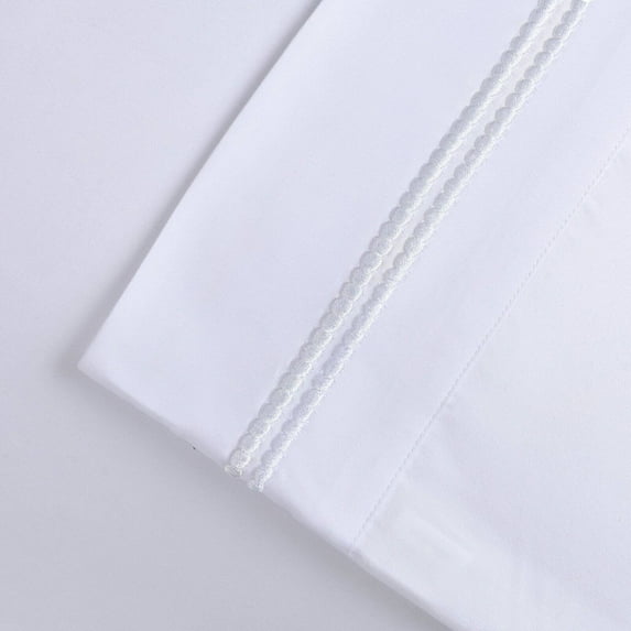 Superior Light Weight and Super Soft Brushed Microfiber, Wrinkle Resistant Pillowcase Set with 2-Line Embroidery