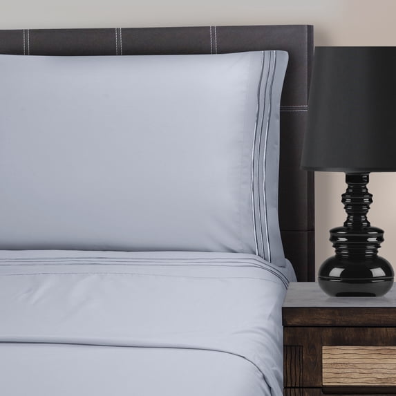 Superior Light Weight and Super Soft Brushed Microfiber, Wrinkle Resistant Sheet Set with 3-Line Embroidery