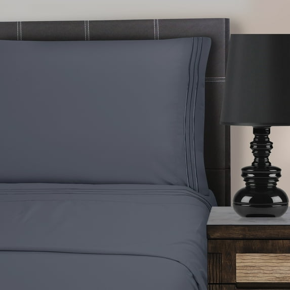 Superior Light Weight and Super Soft Brushed Microfiber, Wrinkle Resistant Sheet Set with 3-Line Embroidery