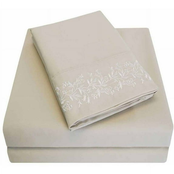 Superior Light Weight and Super Soft Brushed Microfiber, Wrinkle Resistant Sheet Set with Floral Lace Embroidery