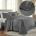 thumbnail image 1 of Superior Solitaire Cotton Decorative Bedspread and Sham Set, Full, Grey, 1 of 10