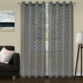 thumbnail image 1 of Superior Lightweight Trellis Sheer Curtain Panel Set of 2, 52" x 96", Black, 1 of 4