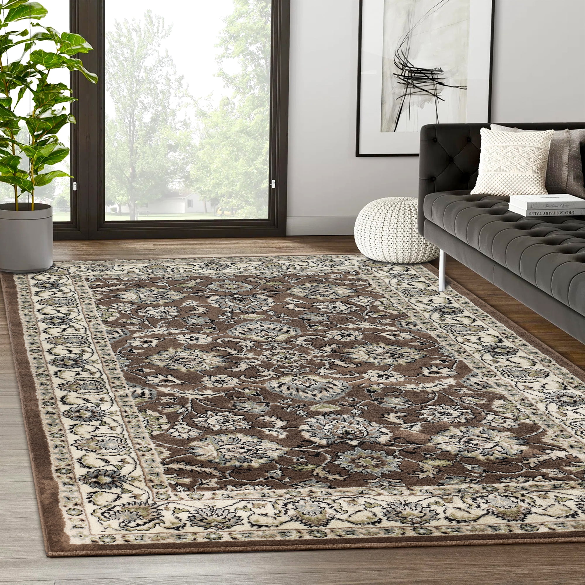 Superior Traditional Floral Area Rug 5' x 8', Indoor Rugs For 