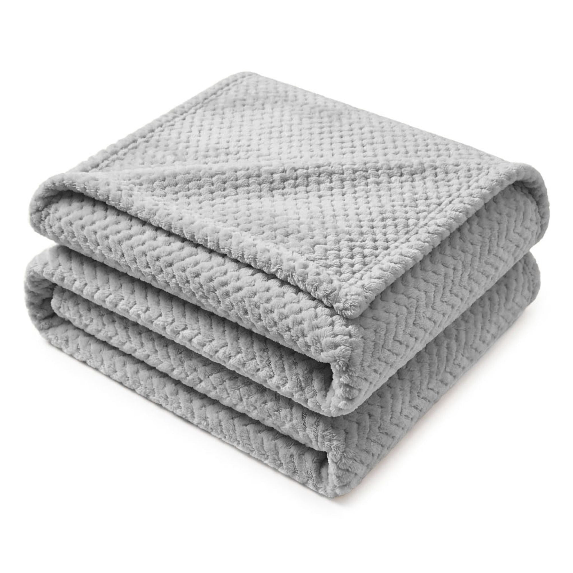 Superior Lily Pebbled Fluffy Fleece Blanket, King Size, Platinum