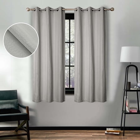 Superior Linen Blackout Curtains Set of 2, Grommet Header Curtain Panel Pair, Marshmellow, 42"W x 63"L