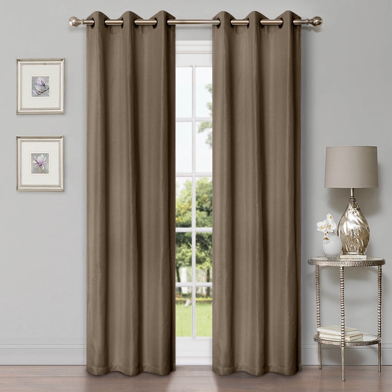 Superior Linen Blackout Curtains Set of 2, Grommet Header Curtain Panel Pair, Coriander, 42"W x 96"L