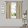 thumbnail image 1 of Superior Linen Blackout Curtains Set of 2, Rod Pocket Curtain Panel Pair, Frosted Almond, 26"W x 63"L, 1 of 8