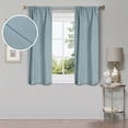 thumbnail image 1 of Superior Linen Blackout Curtains Set of 2, Rod Pocket Curtain Panel Pair, Teal, 26"W x 63"L, 1 of 6