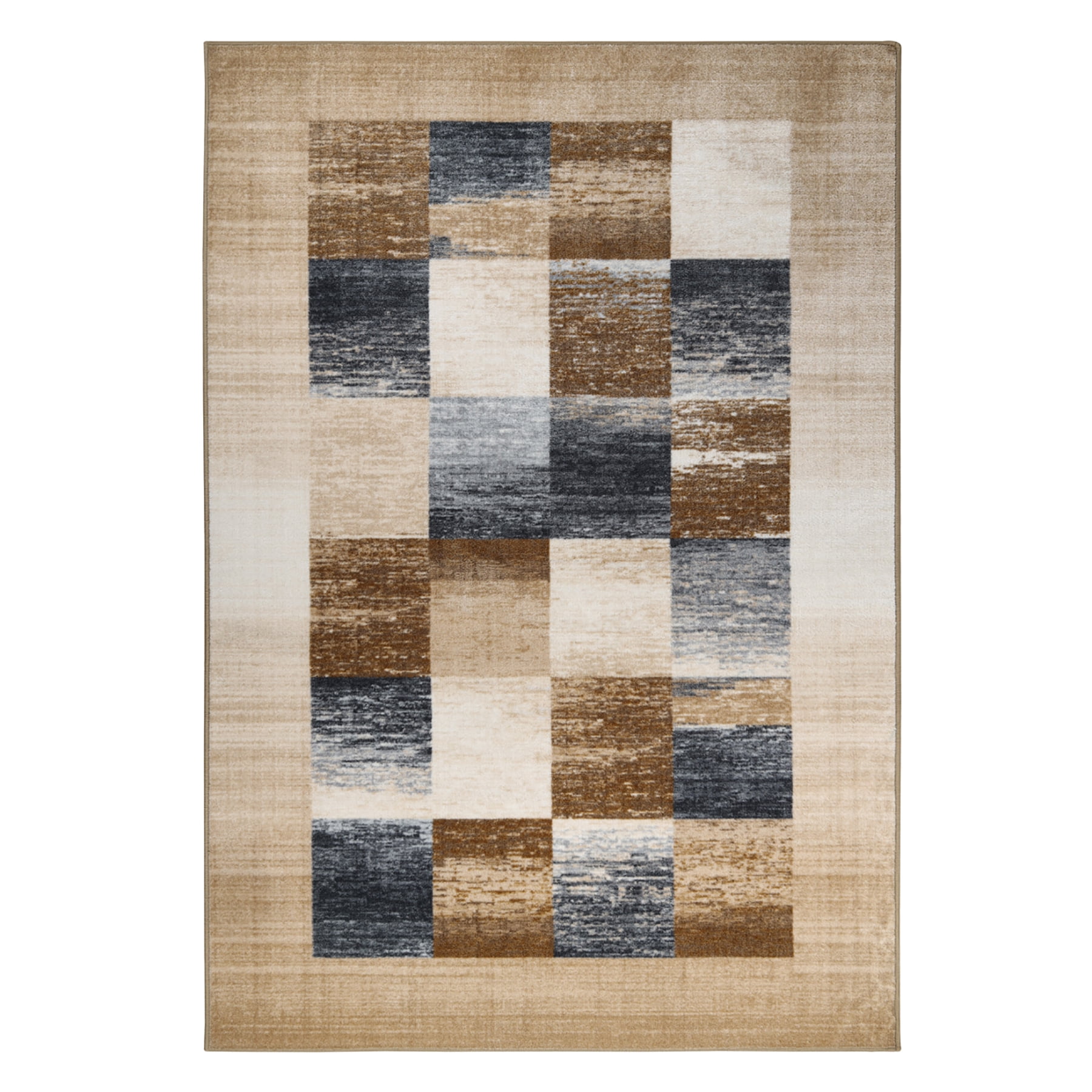 Cream 9' x 12' Non-Slip Synthetic Area Rug