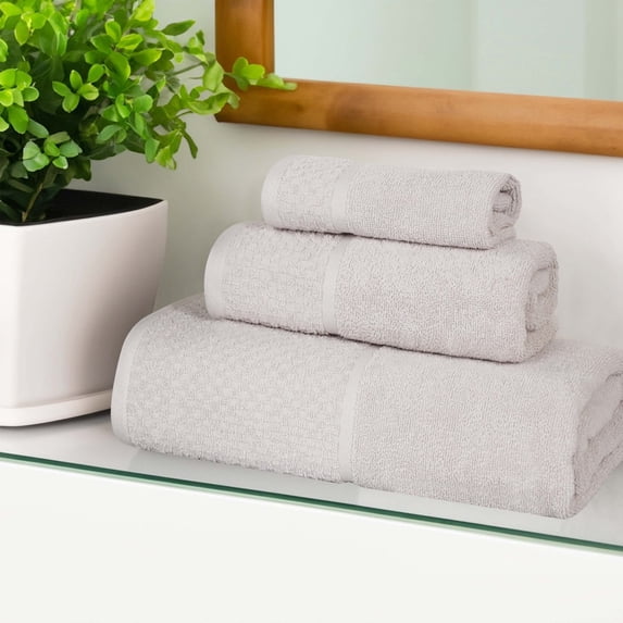 Superior Lodie Cotton Solid 3 Piece Towel Set, Black