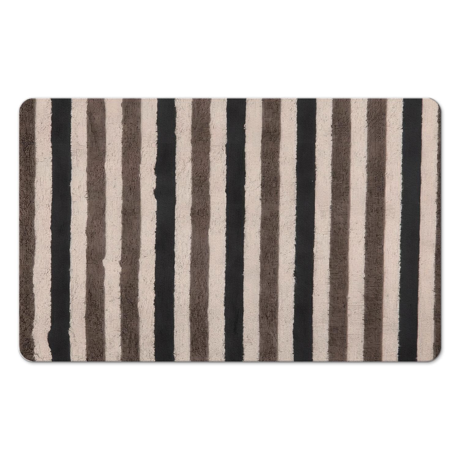 Superior Luxury Striped Microfiber Bathroom Rugs - Extra Thick 20x32 inch Bath Mat, Highly Absorbent, Anti-Slip, Machine Washable for Bathroom, Tub, and Shower