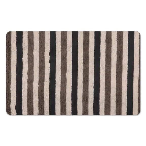 Superior Luxury Striped Microfiber Bathroom Rugs - Extra Thick 20x32 inch Bath Mat, Highly Absorbent, Anti-Slip, Machine Washable for Bathroom, Tub, and Shower