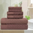 thumbnail image 1 of Superior Turkish Cotton Highly-absorbent 6-Piece Towel Set for Bathroom, Spa, and Gym, Chocolate, 1 of 7
