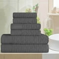 thumbnail image 1 of Superior Turkish Cotton Highly-absorbent 6-Piece Towel Set for Bathroom, Spa, and Gym, Grey, 1 of 7