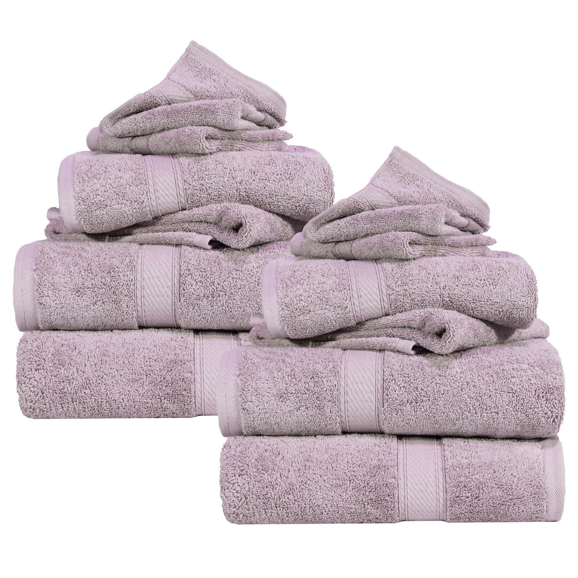 Superior Madeline Egyptian Cotton Ultra-Plush 12-Piece Towel Set, Purple