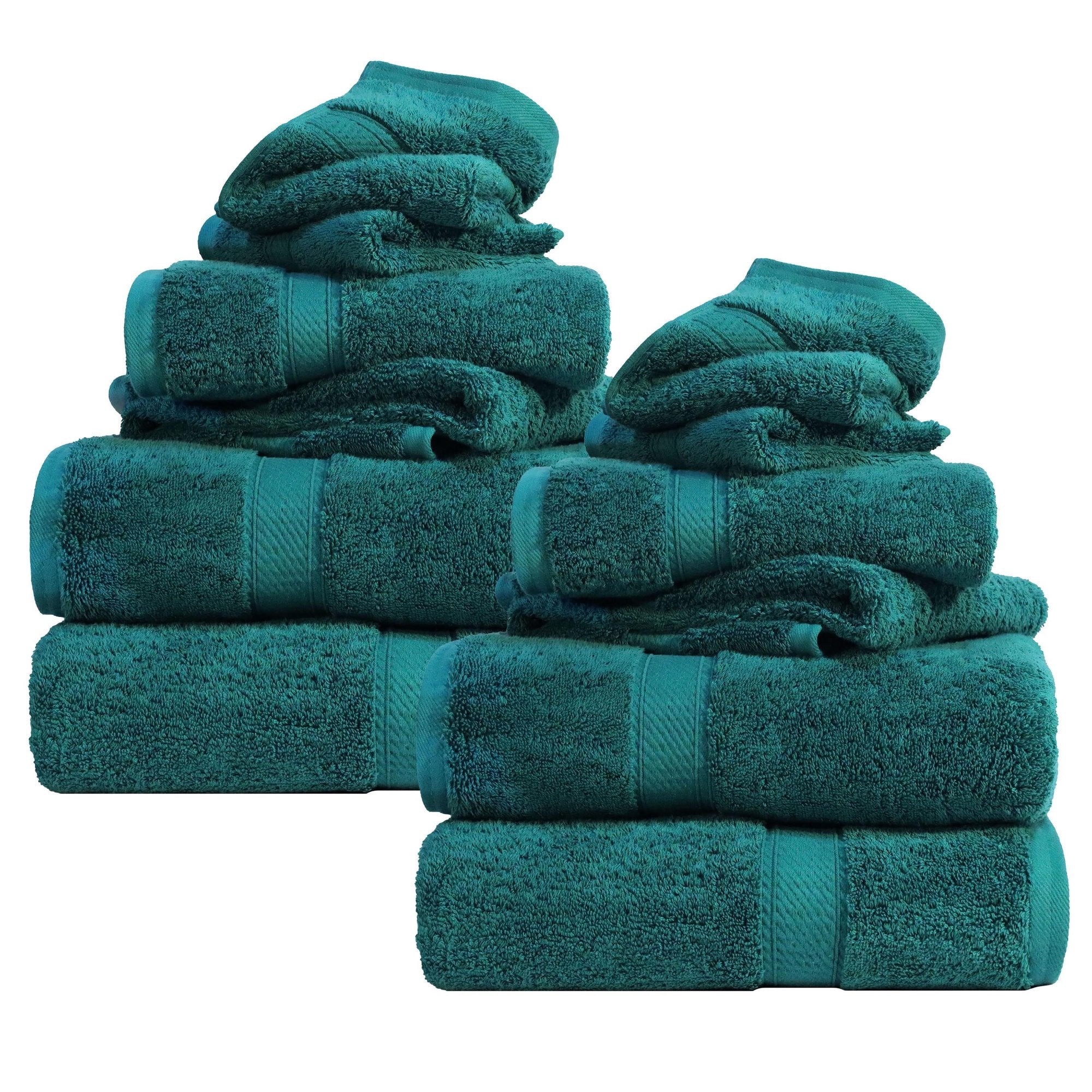 Superior Madeline Egyptian Cotton Ultra-Plush 12-Piece Towel Set, Teal