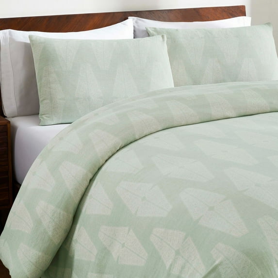 Superior Manali 3-Piece Cotton Woven Comforter Set, King, Sage