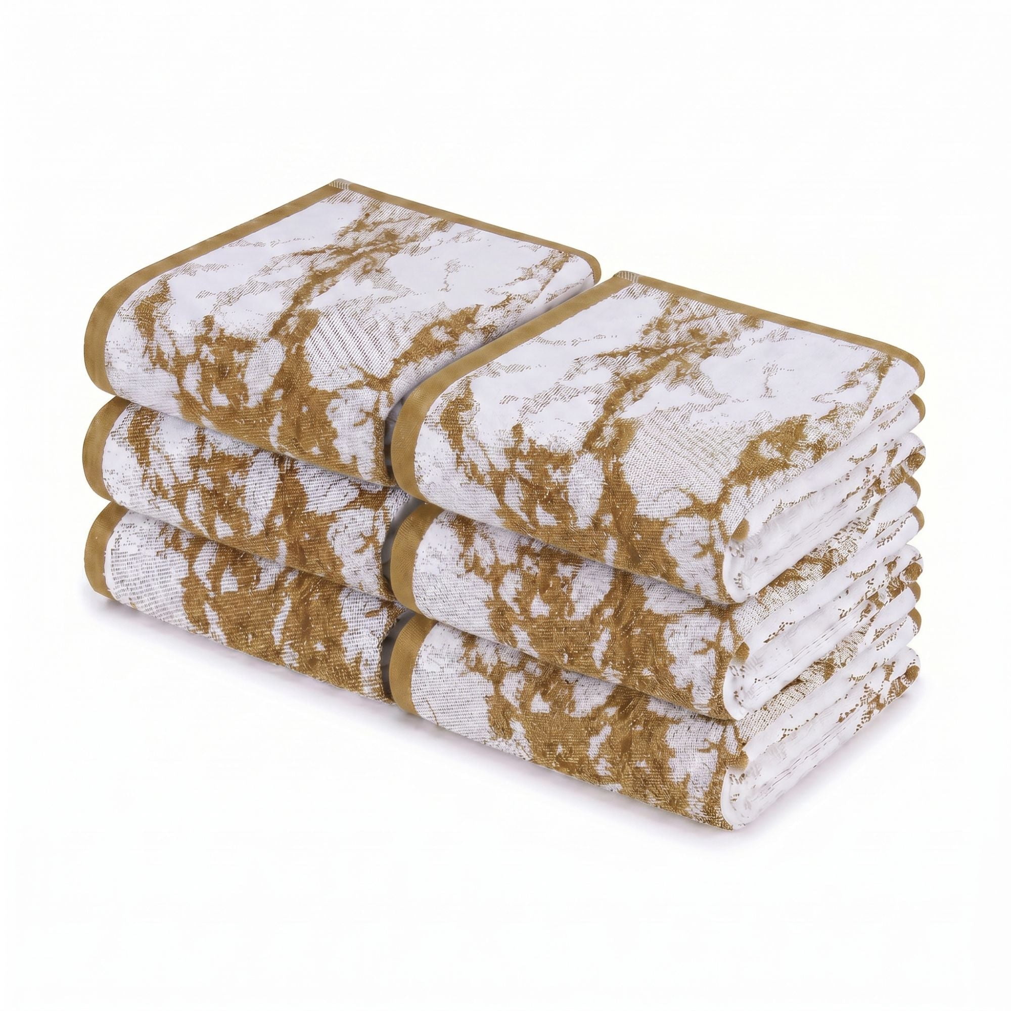 Superior Marble Pattern Cotton 6-Piece Hand Towel Set, 6-Pack, Bronze
