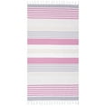 thumbnail image 1 of Superior Marigold Stripe Fouta Cotton Beach Towel with Tassels, 35" x 68", Pink, 1 of 13