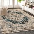 thumbnail image 1 of Superior Marquis Modern Farmhouse Indoor Area Rug, 5' x 8', Teal, 1 of 7