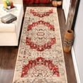 thumbnail image 1 of Superior Marquis Modern Farmhouse Indoor Runner Rug, 2' 7" x 8', Red, 1 of 7