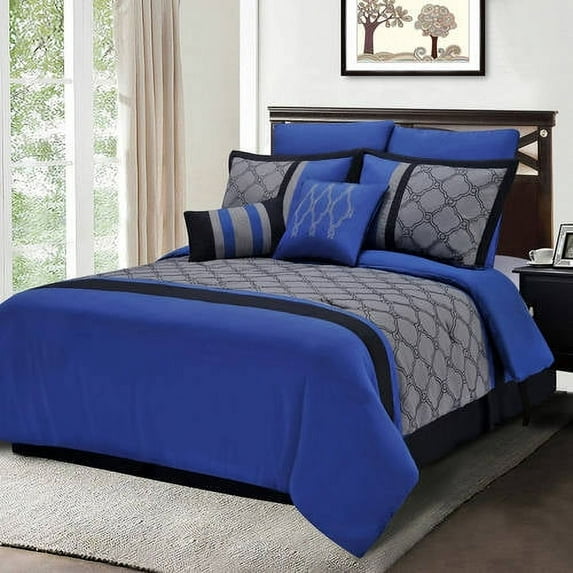 Superior Maxfield Embroidered Trellis 8-Piece Comforter Set