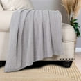 thumbnail image 1 of Superior Maya Chenille Herringbone Cotton Blanket, Throw, Charcoal, 1 of 9