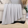 thumbnail image 1 of Superior Maya Chenille Herringbone Cotton Blanket, Throw, Grey, 1 of 9