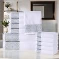 thumbnail image 1 of Superior Medallion Cotton 12 Piece Towel Set, White/ Silver, 1 of 8