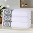 thumbnail image 1 of Superior Medallion Cotton Bath Towels, Set of 3, White/ Stone, 1 of 8
