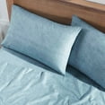 thumbnail image 1 of Superior Melange Flannel Cotton Pillowcases, Set of 2, King, Blue, 1 of 10