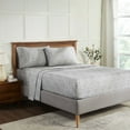thumbnail image 1 of Superior Melange Flannel Cotton Sheet Set, King, Charcoal, 1 of 11