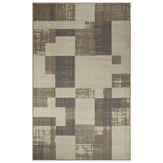 Superior Merewood Geometric Indoor Area Rug, Beige, 4' x 5' 7"