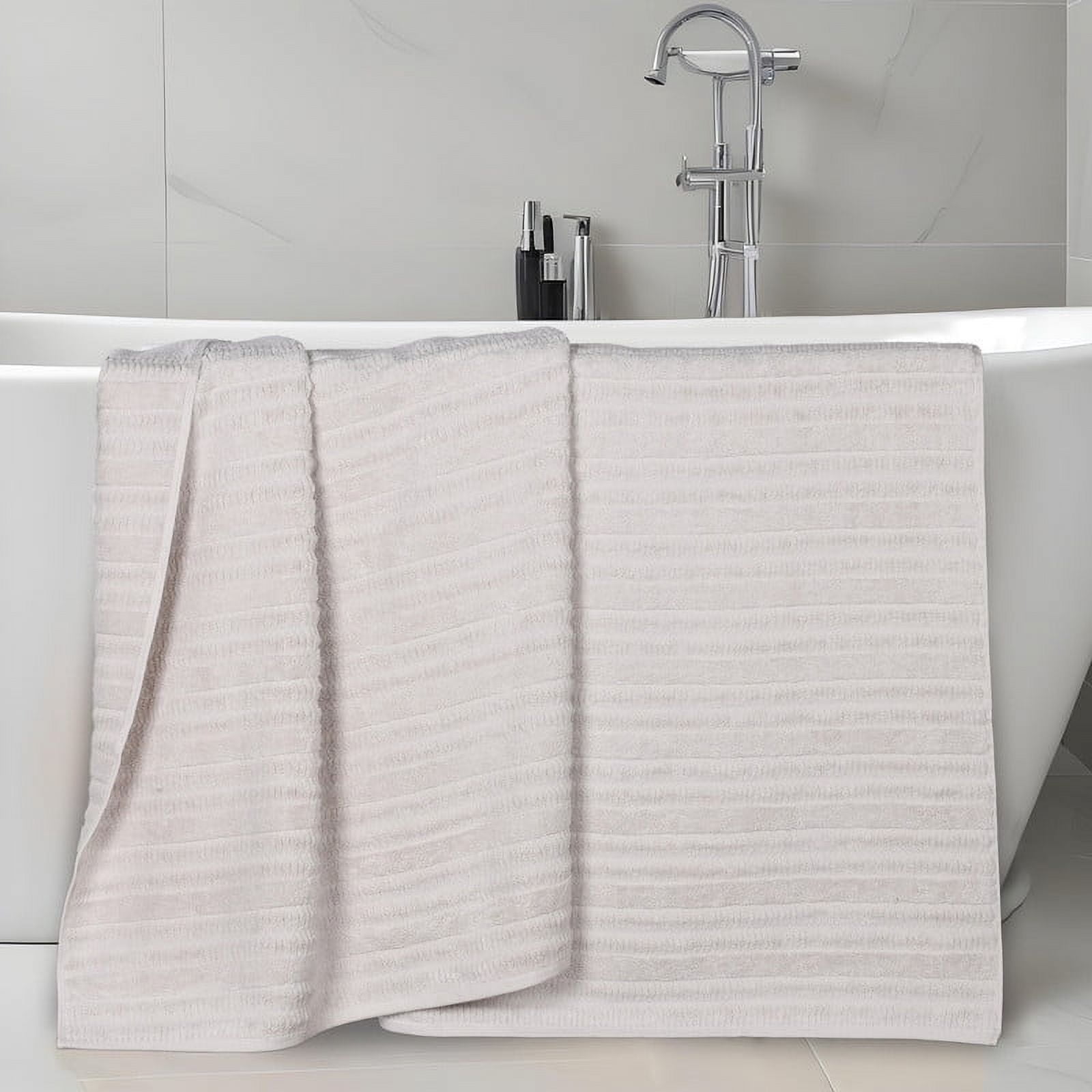 Superior Mika Smart Twist Cotton Medium Weight Bath Sheets, Set of 2, Quick Dry Towels, Silver