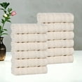 thumbnail image 1 of Superior Mika Smart Twist Cotton Medium Weight Face Towels Washcloths, Set of 12, Ivory, 1 of 10