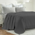 thumbnail image 1 of Superior Milan Cotton Textured Striped Woven Blanket, King, Charcoal, 1 of 10