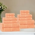 thumbnail image 1 of Superior Mile Smart Twist Cotton Medium Weight 12 Piece Towel Set, Peach, 1 of 10