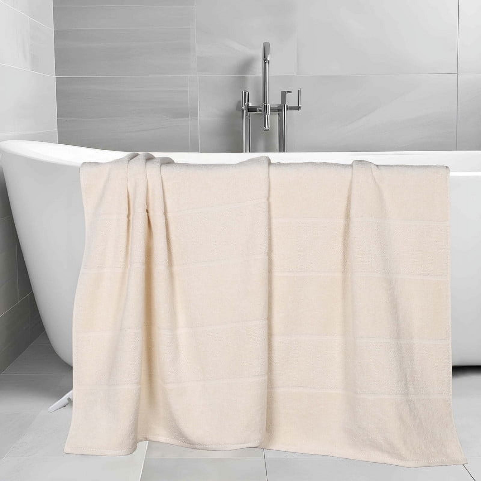 Superior Mile Smart Twist Cotton Medium Weight Bath Sheets, Set of 2, Ultra Absorbant Towels, Ivory