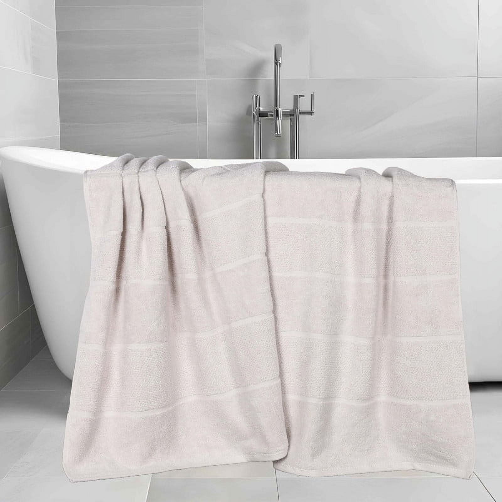 Superior Mile Smart Twist Cotton Medium Weight Bath Sheets, Set of 2, Ultra Absorbant Towels, Silver