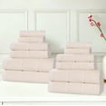 thumbnail image 1 of Superior Milo 12 Piece Smart Twist Cotton Towel Set, Medium Weight Ribbed Design Towels, Ivory, 1 of 10