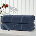 thumbnail image 1 of Superior Milo Smart Twist Cotton Medium Weight Bath Towels, Set of 2, Navy Blue, 1 of 10